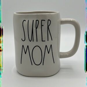 RAE DUNN SUPER MOM WHITE MUG